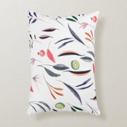 淡水色の葉色と果実のパターン アクセントクッション (正面(垂直))