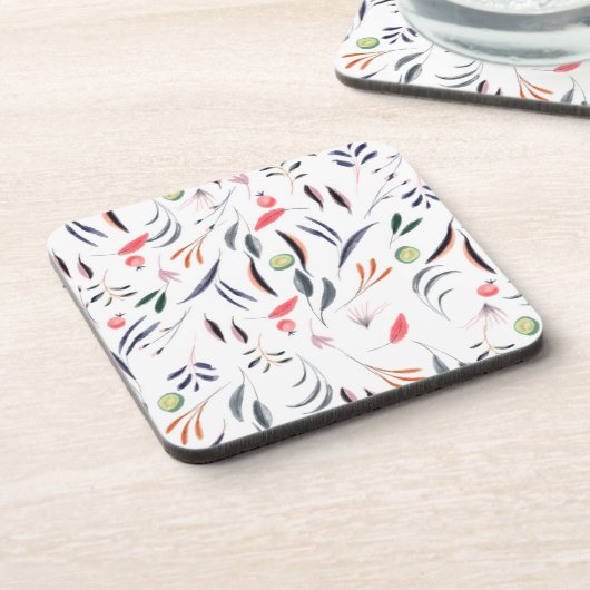 淡水色の葉色と果実のパターン コースター (左側)