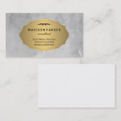 淡水色ブラシ付きエレガント金ゴールドラベル 名刺 (正面/裏面)