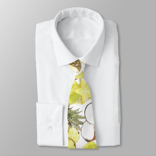 淡水色熱帯果実モノグラムパターン ネクタイ (タイ)