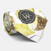 淡水色熱帯果実モノグラムパターン ネクタイ (ロール)