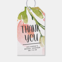 淡水色開花パーソナライズされた有難う ギフトタグ