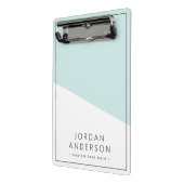 淡水青白色の幾何学色のブロック名 ミニクリップボード (アングル2)