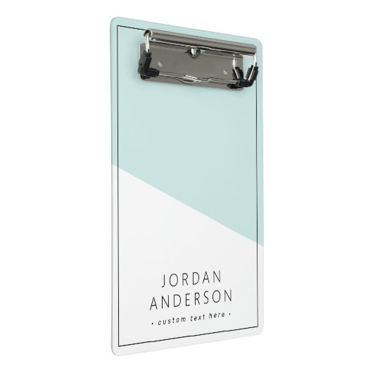 淡水青白色の幾何学色のブロック名 ミニクリップボード (アングル)