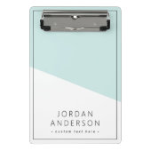 淡水青白色の幾何学色のブロック名 ミニクリップボード (正面)