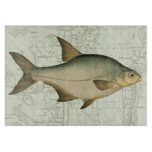 淡水魚の地図 カッティングボード (正面)