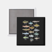淡水魚の種類 釣り マグネット (正面/裏面)