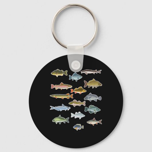 淡水魚の釣りの種類 キーホルダー (正面)