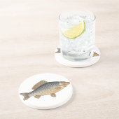 淡水魚の鯉の絵 コースター (側面)