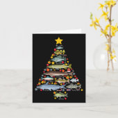 淡水魚種クリスマスツリー魚釣りXma カード (黄色い花)