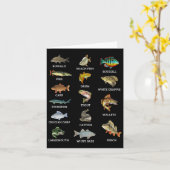 淡水魚種魚釣り漁師 カード (黄色い花)