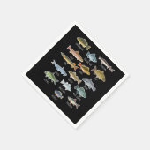 淡水魚種魚釣り スタンダードカクテルナプキン (角)