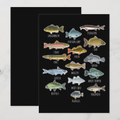 淡水魚種魚釣り 招待状 (正面/裏面)