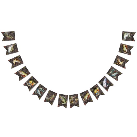 淡水魚釣りパーティーバンティング バンティングフラッグ (全)