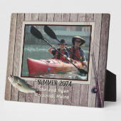 淡水魚釣り素朴額縁写真 フォトプラーク (側面)