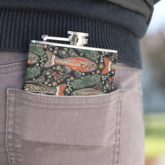 淡水魚，スタイリッシュデザイン，マス，魚釣り フラスク (インサイチュ)