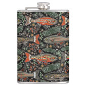 淡水魚，スタイリッシュデザイン，マス，魚釣り フラスク (正面)