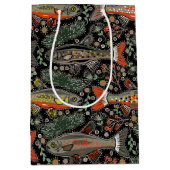 淡水魚，スタイリッシュデザイン，マス，魚釣り ミディアムペーパーバッグ (正面)