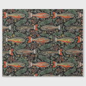 淡水魚,スタイリッシュデザイン,マス,魚釣り ラッピングペーパー (フラット)