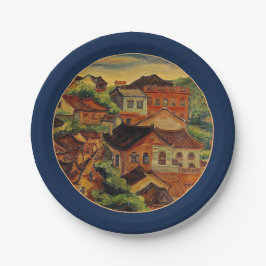 淡水&陳城浦/台湾ヴィンテージ美術紙P ペーパープレート