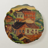 淡水&陳鄭浦/台湾ヴィンテージ芸術 ラウンドクッション (裏面)