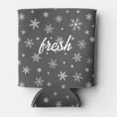 淡氷の地殻のパターン濃い灰色 缶クーラー (正面)