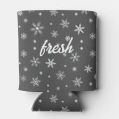 淡氷の地殻のパターン濃い灰色 缶クーラー (裏面)