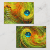 淡渦アクアマリン赤オレンジ色 名刺 (正面/裏面)