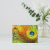 淡渦アクアマリン赤オレンジ色 名刺 (スタンド正面)