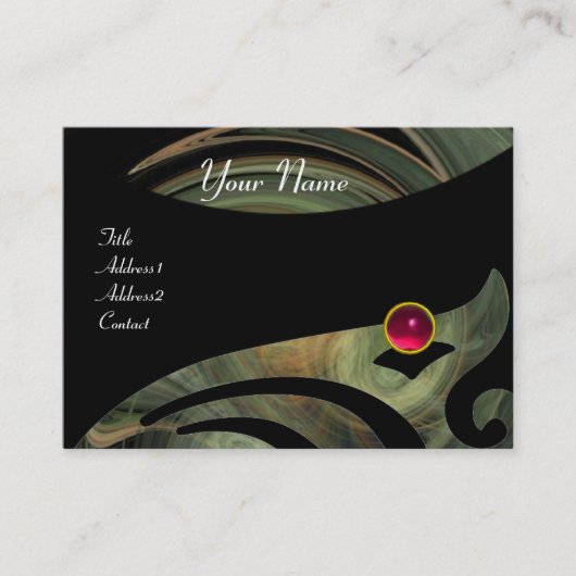 淡渦ルビー赤ピンク黒グレー黄 名刺 (正面)