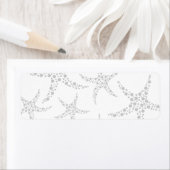 淡灰色と白色のヒトデ模様 ラベル (インサイチュ)