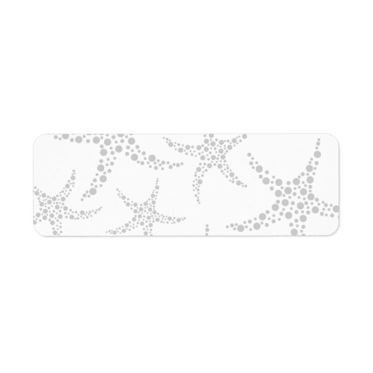 淡灰色と白色のヒトデ模様 ラベル (正面)