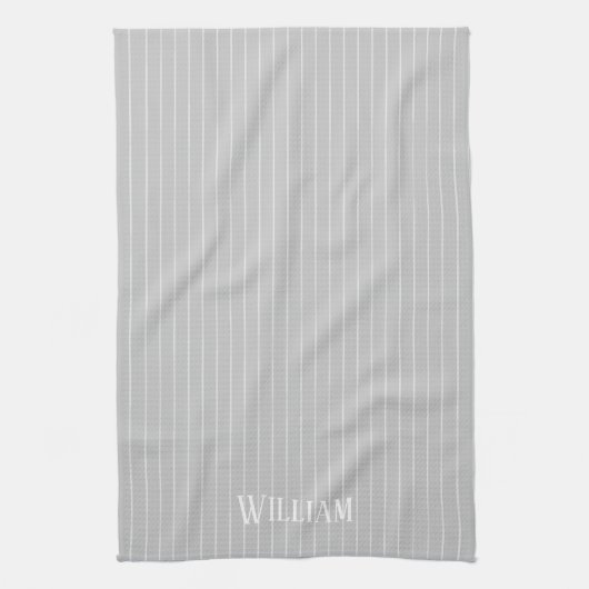 淡灰色パーソナライズされた梅毒 キッチンタオル (縦)
