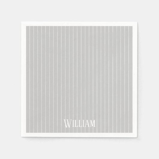 淡灰色パーソナライズされた梅毒 スタンダードカクテルナプキン (正面)