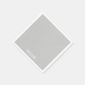 淡灰色パーソナライズされた梅毒 スタンダードカクテルナプキン (角)