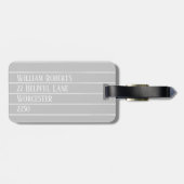 淡灰色パーソナライズされた梅毒 ラゲッジタグ (裏面横)