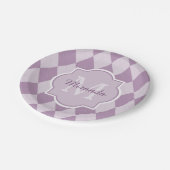 淡紫名門私立校風のモアーガイルガーリーノグラム ペーパープレート (アングル)