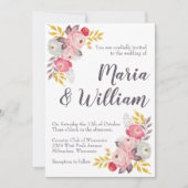 淡紫色のバラ 招待状 (正面)