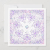 淡紫色の雪の結晶とフロストハート カード (正面)