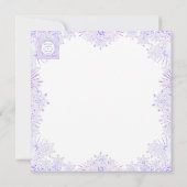 淡紫色の雪の結晶 & 輝くハート 招待状 (裏面)