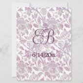 淡紫色レトロな花柄 招待状 (裏面)