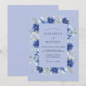 淡紫色発光植物のウェディング 招待状 (正面/裏面)