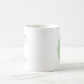 淡緑と白のドットモノグラム コーヒーマグカップ (中央)