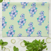 淡緑と青 キッチンタオル (折り畳み)