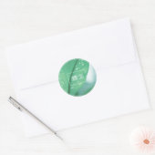 淡緑の葉の植物 サンクスステッカー ラウンドシール (封筒)