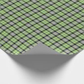 淡緑色と灰色の格子模様 ラッピングペーパー (角)