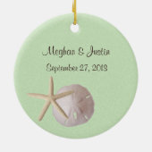 淡緑色のヒトデの写真 セラミックオーナメント (裏面)