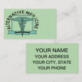 淡緑色の代替医療 名刺 (正面/裏面)