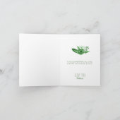 淡緑色の植物の花　愛してる ママ カード (内部)