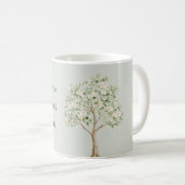 淡緑色の花の咲く木 コーヒーマグカップ (正面右)
